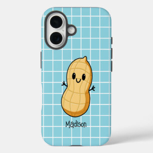 Happy Kawaii Peanut Cartoon – Cute Smiling Nut iPhone 16 Case