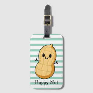 Happy Kawaii Peanut Cartoon – Cute Smiling Nut  Luggage Tag