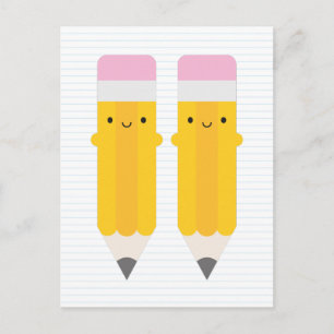 Happy Kawaii Pencils Postcard