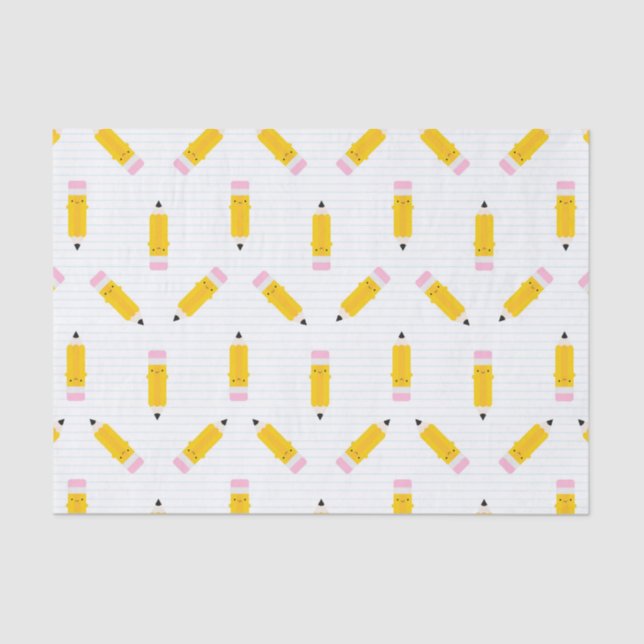 Happy Kawaii Pencils Tissue Paper (Front)