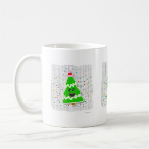 Happy Kawaii Style Christmas Tree Cartoon Coffee Mug
