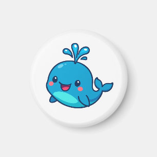 Happy Kawaii Whale Sticker – Cute Ocean Friend Magnet