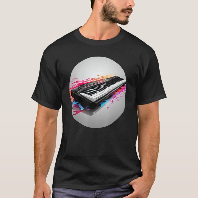 Happy Keyboard Music for keypad Lovers T-Shirt (Front)