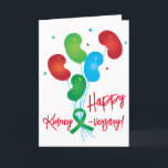 Happy Kidney-versary Customisable Card<br><div class="desc">Celebrate the milestone with the kidney transplant survivor in your life! Fun,  original design by NewLife_Transplant for a personal greeting. Edit the text box on the inside of the card,  or delete for a blank card.</div>