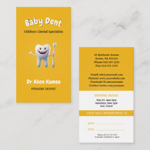 Happy Kids and Tooth Paediatrics Dentist Business Card