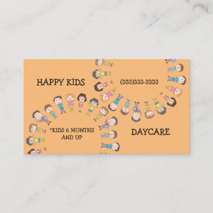 HAPPY KIDS Playing Cute Daycare Service Business Card