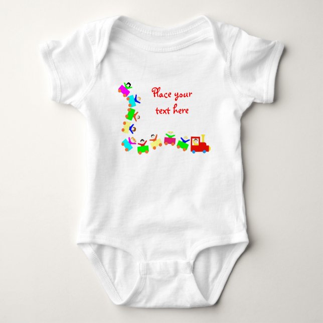 Happy Kids Train Baby Bodysuit (Front)