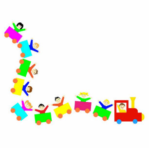 Happy Kids Train Photo Sculpture Magnet