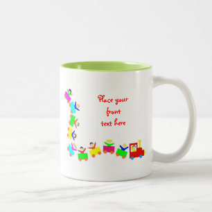 Happy Kids Train Two-Tone Coffee Mug