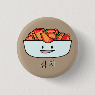 Happy Kimchi Kimchee Bowl - Happy Foods Designs 3 Cm Round Badge