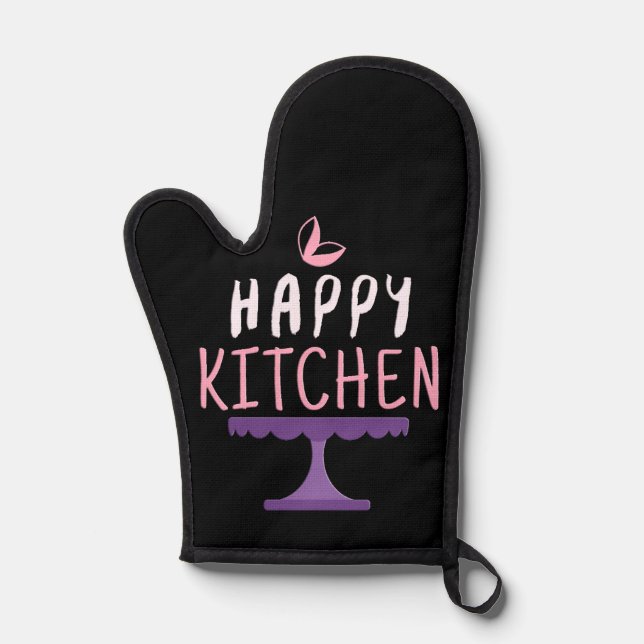 Happy Kitchen Oven Mitt (Front)