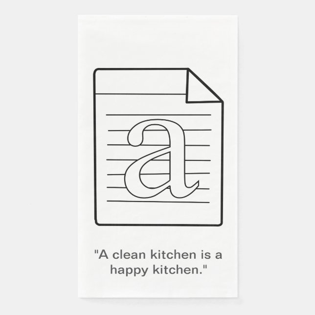 “Happy Kitchen” Word File Towel Napkin (Front)