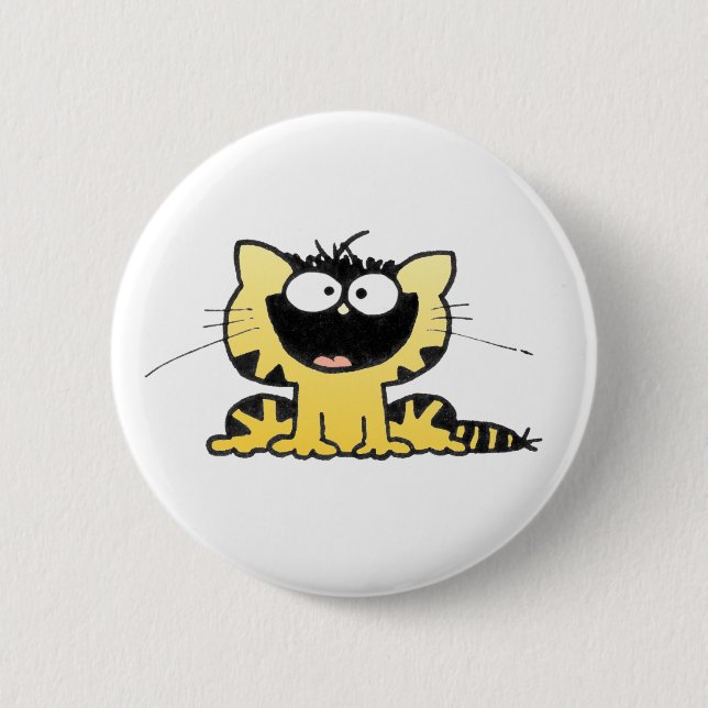 Happy-Kitty 6 Cm Round Badge (Front)