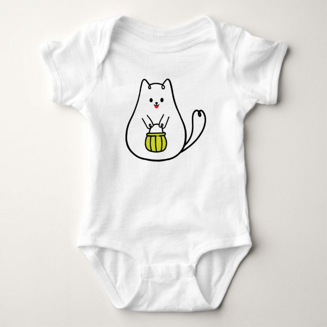Happy Kitty  Baby Bodysuit (Front)