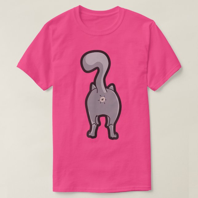 Happy Kitty Cat Butt  T-Shirt (Design Front)