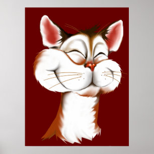 Happy Kitty Face Poster