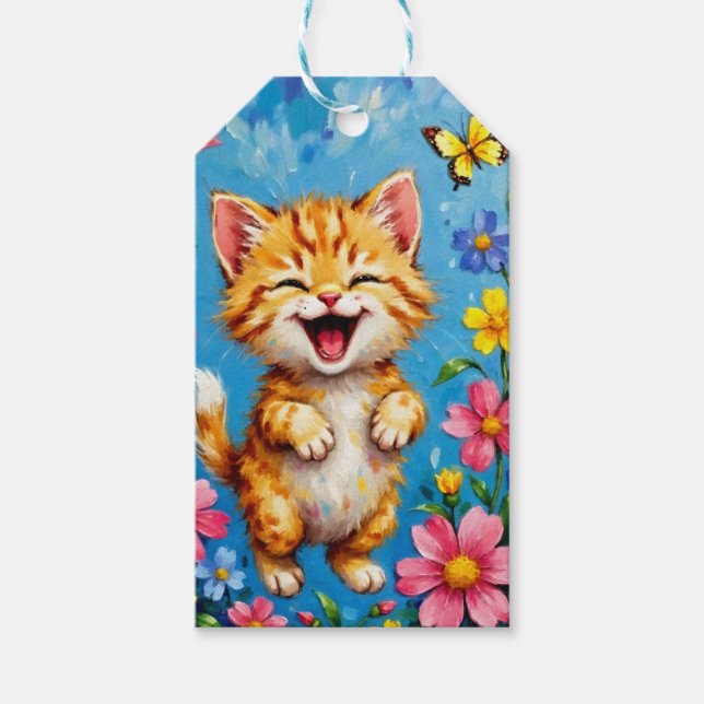 Happy Kitty Garden Gift Tags (Front)