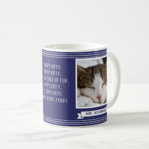 Happy Kitty Photo Navy Name Coffee Mug