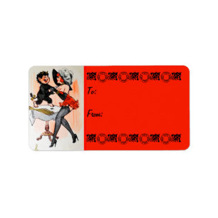 Happy Krampus Temptress Vintage Christmas Gift Tag
