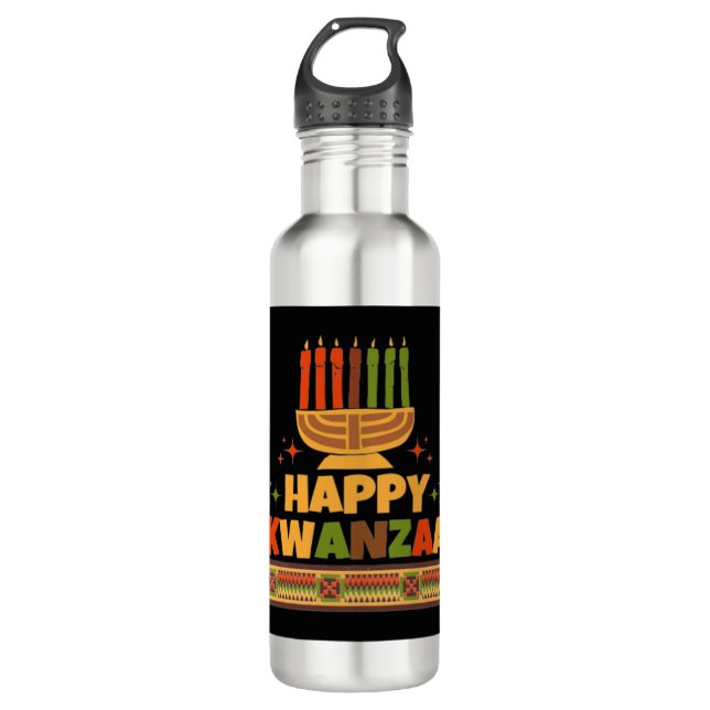 Happy Kwanzaa 710 Ml Water Bottle (Front)