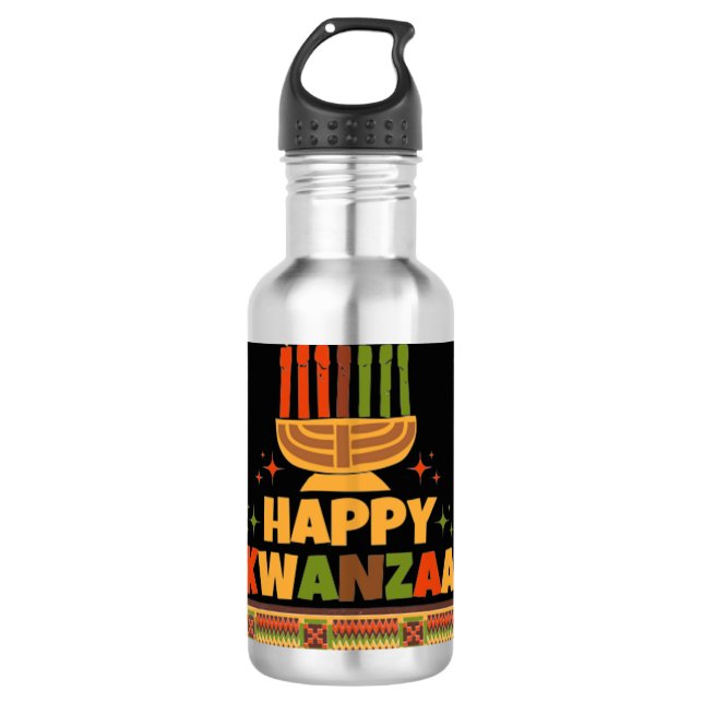Happy Kwanzaa 710 Ml Water Bottle (Front)