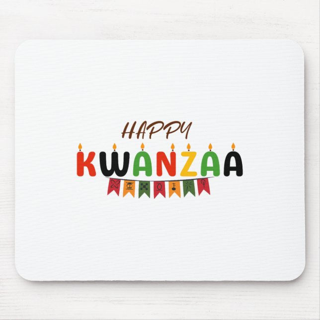 Happy Kwanzaa - 7 Principles Of Kwanzaa Tees  Mouse Mat (Front)