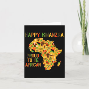 Happy Kwanzaa Africa Map 7 Principles Celebration Card