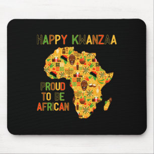 Happy Kwanzaa Africa Map 7 Principles Celebration  Mouse Mat