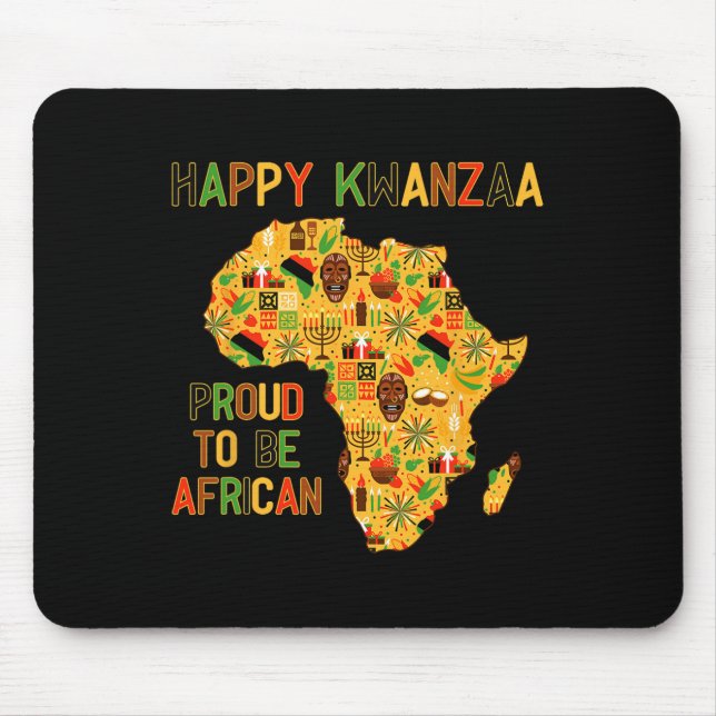 Happy Kwanzaa Africa Map 7 Principles Celebration  Mouse Mat (Front)