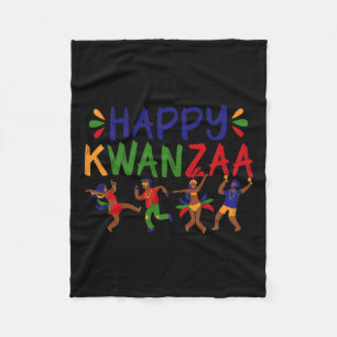 Happy Kwanzaa - African American Christmas Afro Wo Fleece Blanket