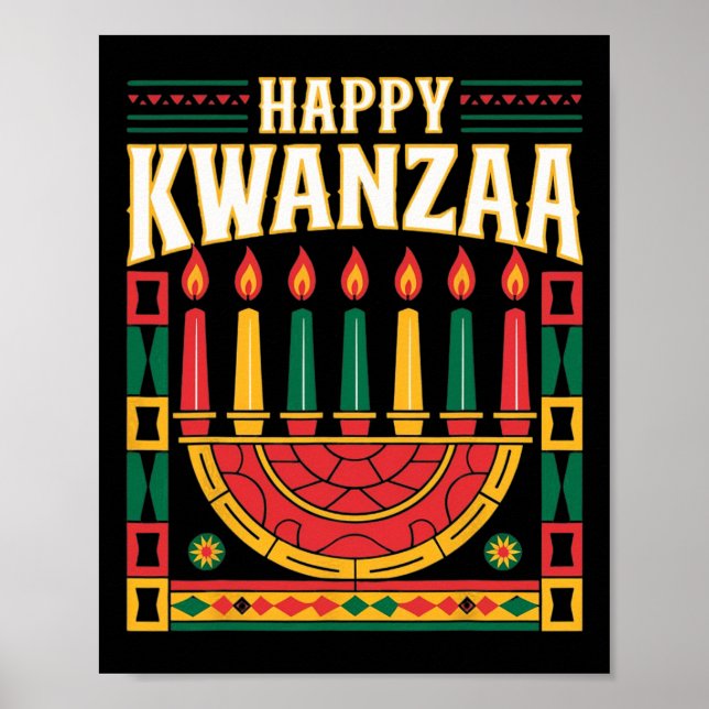 Happy Kwanzaa - African American Family Matching P Poster (Front)