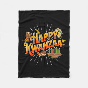 Happy Kwanzaa - African American Heritage Festival Fleece Blanket