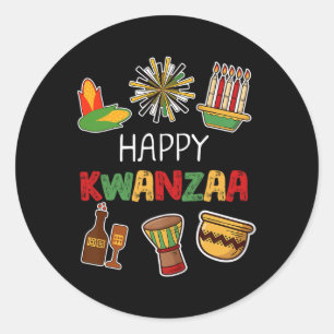 Happy Kwanzaa African American Holiday  Classic Round Sticker