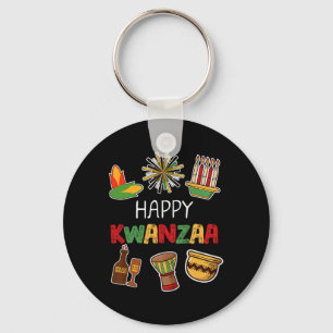 Happy Kwanzaa African American Holiday Key Ring