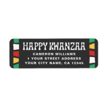 Happy Kwanzaa African mosaic return address