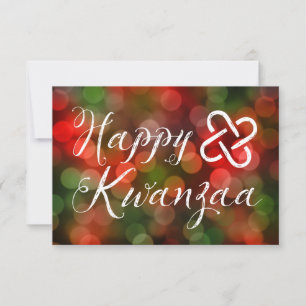 Happy Kwanzaa Bokeh Umoja Lights Invitation