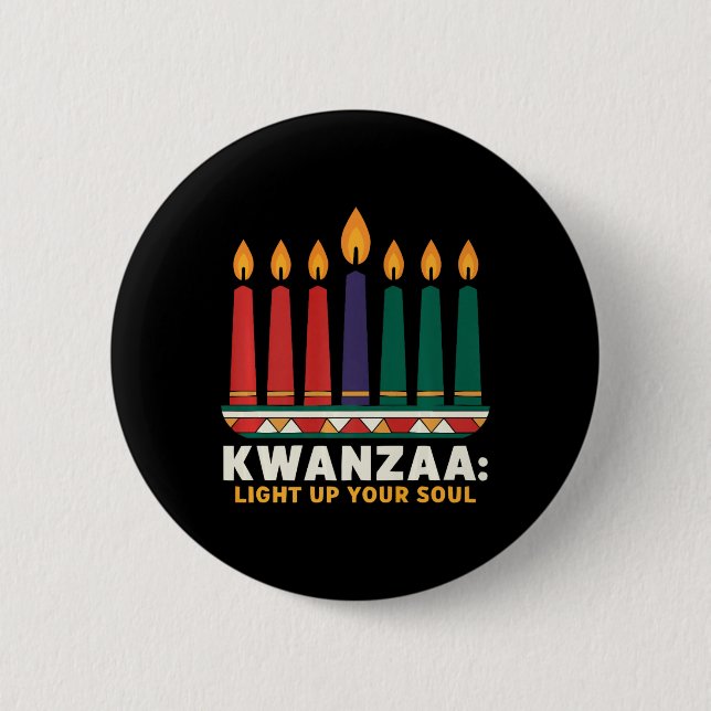 Happy Kwanzaa Candles Africa Holiday African Ameri 6 Cm Round Badge (Front)