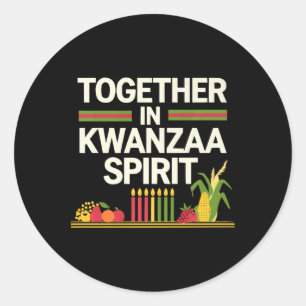 Happy Kwanzaa Candles Africa Holiday African Ameri Classic Round Sticker