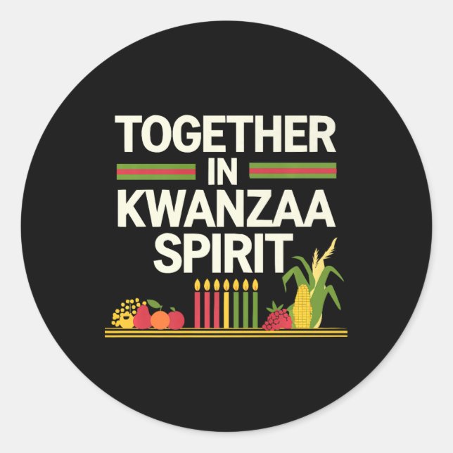 Happy Kwanzaa Candles Africa Holiday African Ameri Classic Round Sticker (Front)