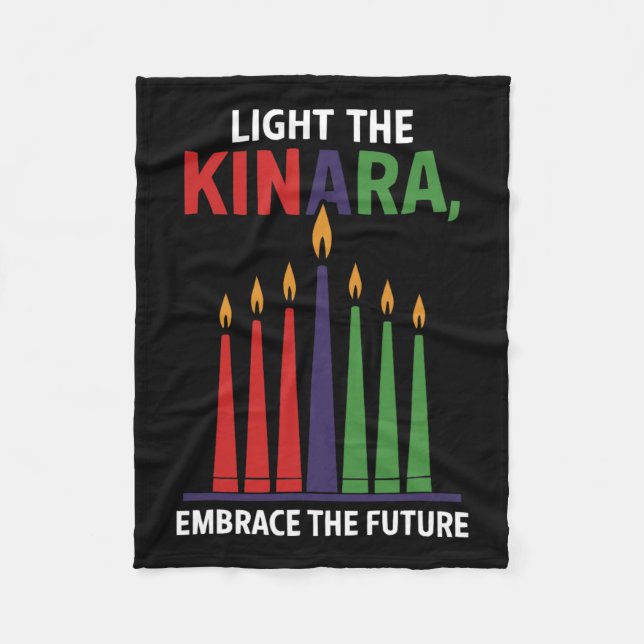 Happy Kwanzaa Candles Africa Holiday African Ameri Fleece Blanket (Front)