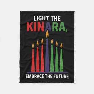 Happy Kwanzaa Candles Africa Holiday African Ameri Fleece Blanket