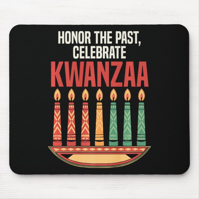 Happy Kwanzaa Candles Africa Holiday African Ameri Mouse Mat (Front)