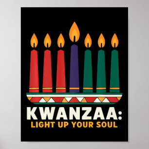 Happy Kwanzaa Candles Africa Holiday African Ameri Poster
