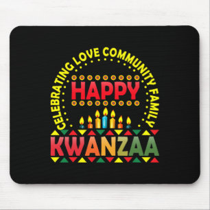 Happy Kwanzaa Celebrating Love Kinara Christmas Af Mouse Mat