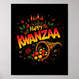 Happy Kwanzaa Christmas Afro-american Boys Happy K Poster