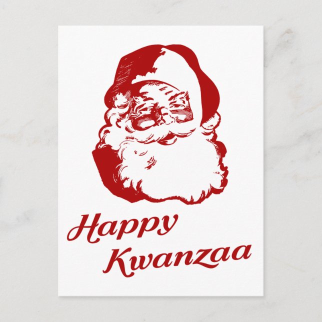 Happy Kwanzaa Christmas Santa Claus Holiday Postcard (Front)