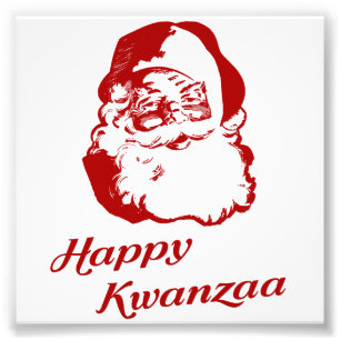 Happy Kwanzaa Christmas Santa Claus Photo Print