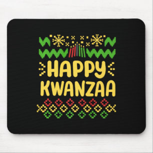 Happy Kwanzaa Christmas Ugly Sweater Style African Mouse Mat