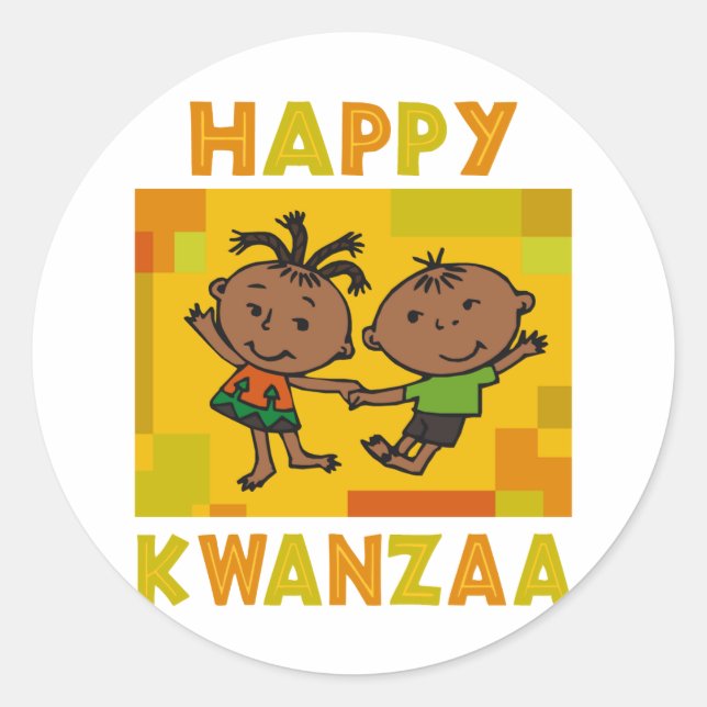 Happy Kwanzaa Classic Round Sticker (Front)