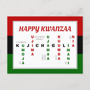 Happy Kwanzaa Crossword Holiday Postcard